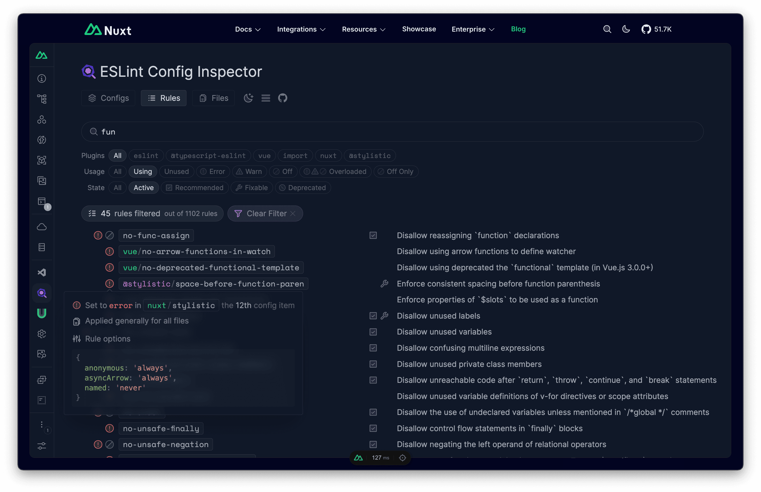 Nuxt DevTools 内的截图